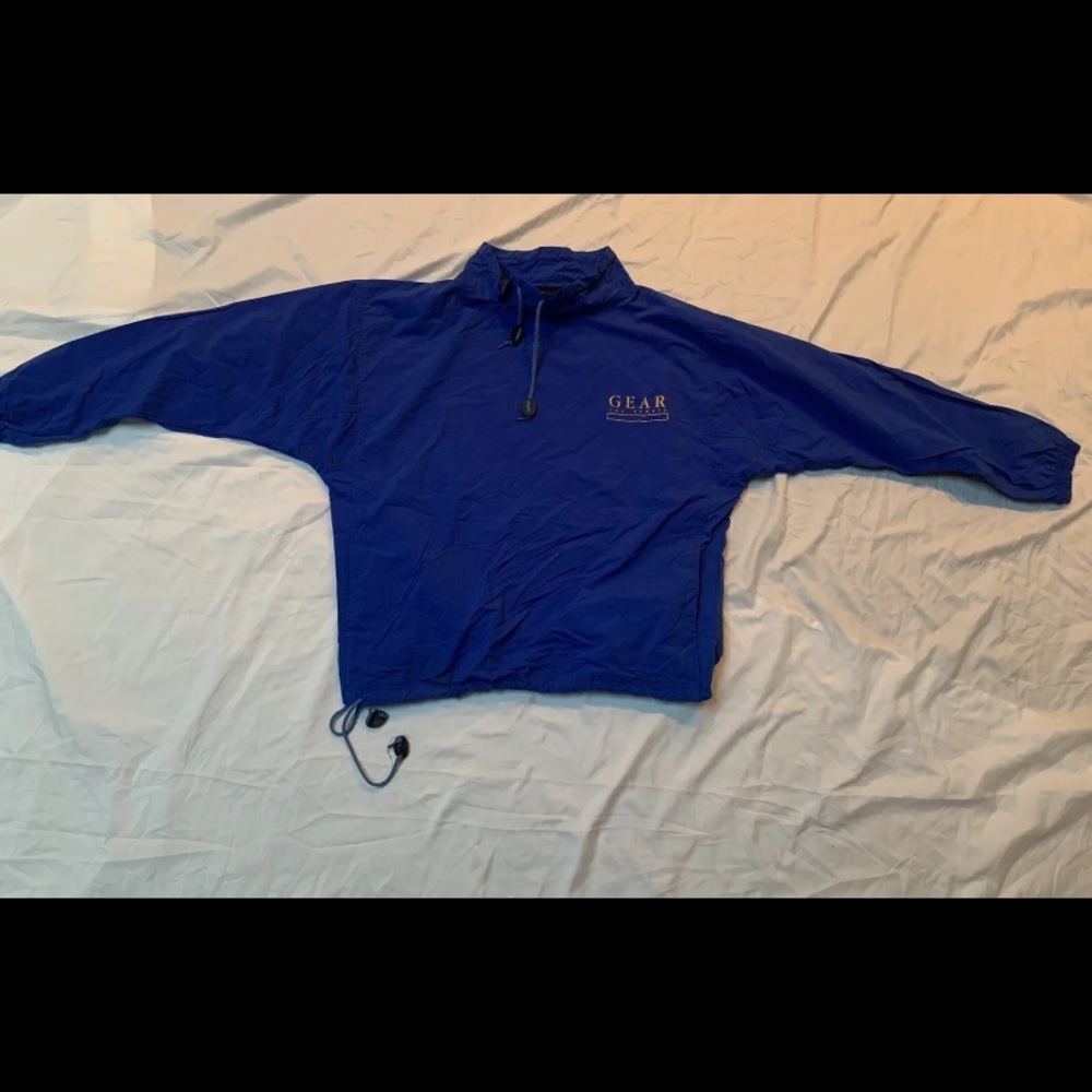 VTG Gear For Sports Jacket Mens Large Blue Hello Stitch Windbreaker *READ*